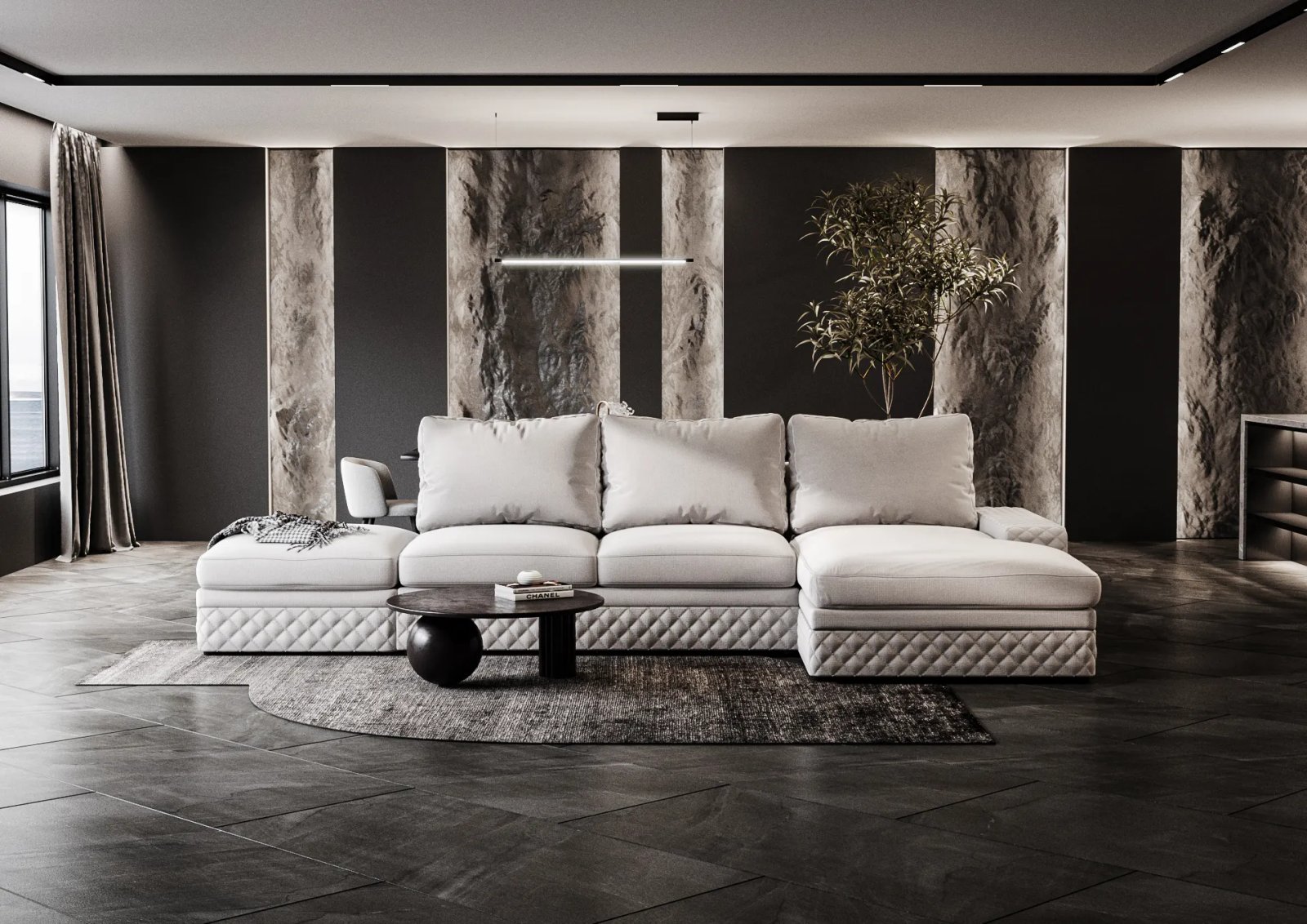 DUBAI sofa lova iš priekio su minkštu korpusu ir plačia sėdyne