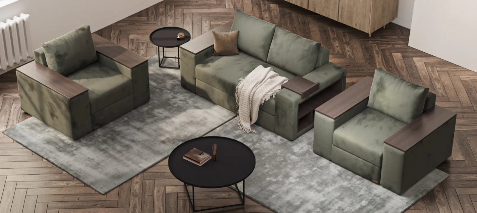 VERONA sofa lova su miegojimo funkcijos akcentu ir plačia zona