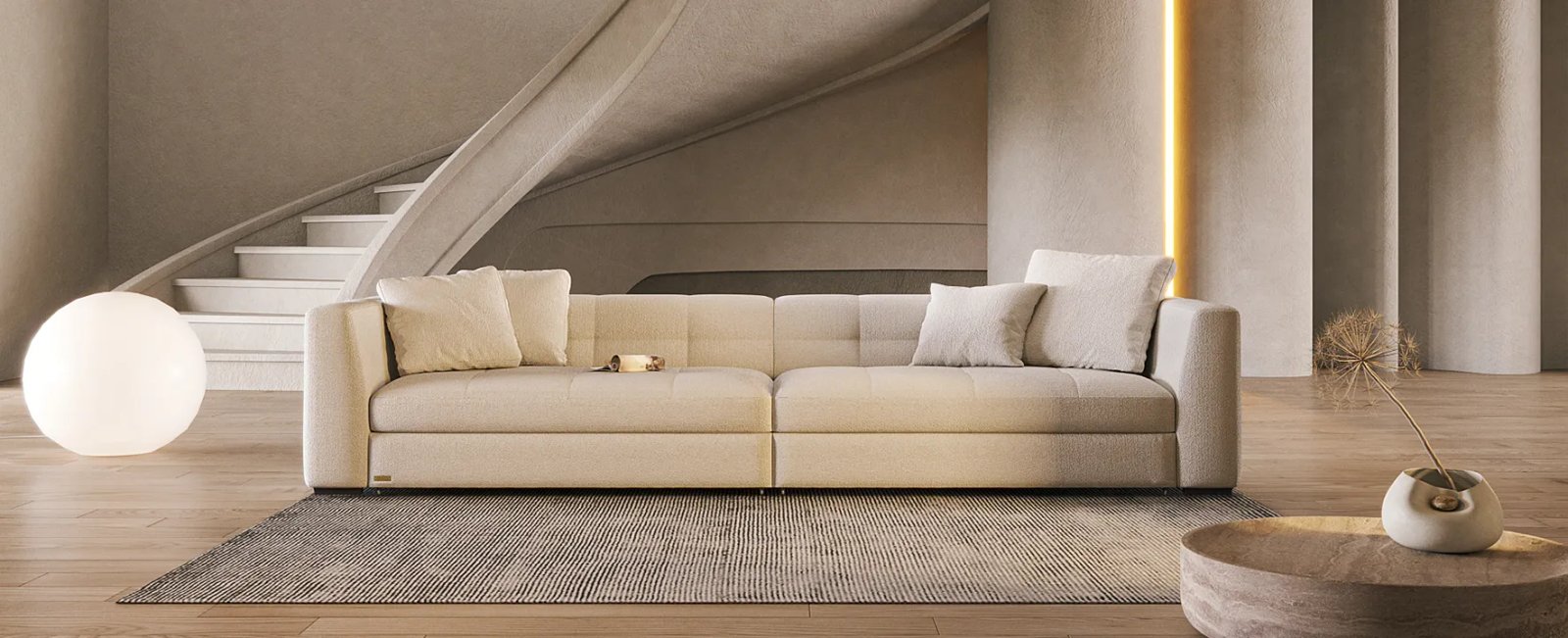 Dortmund sofa lova su matomu išskleidimo mechanizmu ir miegamąja dalimi.