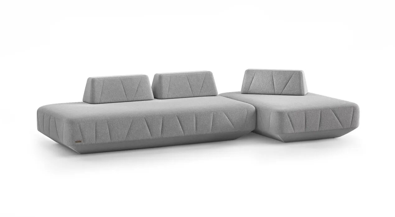 BRIGHTON modulinė sofa pirmu vaizdu su plačia sėdima dalimi