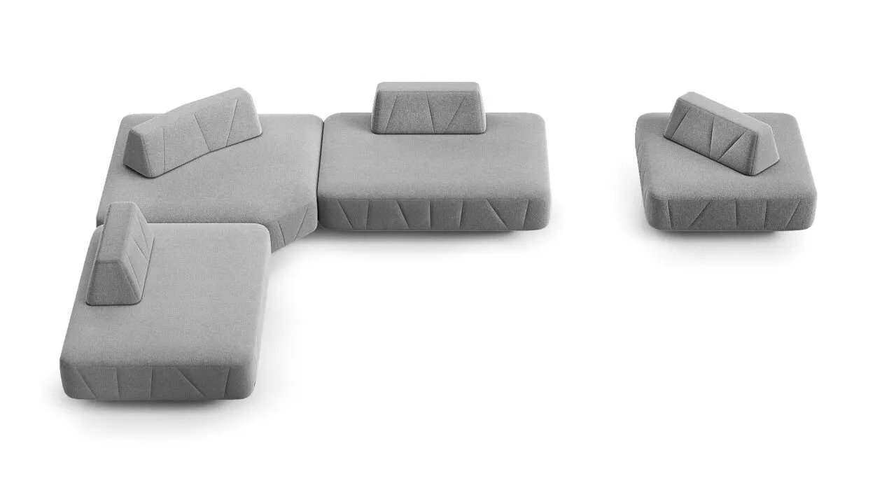 BRIGHTON modulinė sofa ketvirtu vaizdu su plačiu atlošu