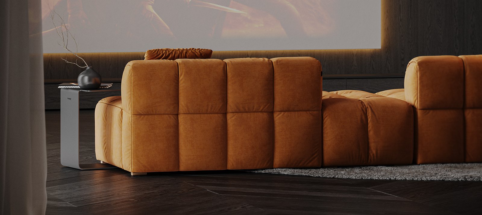 DAKAR modulinė sofa su Beck audiniu ir antru modulio vaizdu