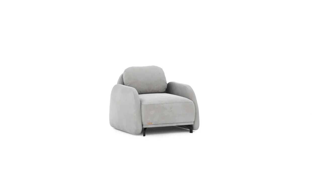 Nancy kampinė sofa su plačiomis sėdimosiomis dalimis ir moderniu žemu profiliu.