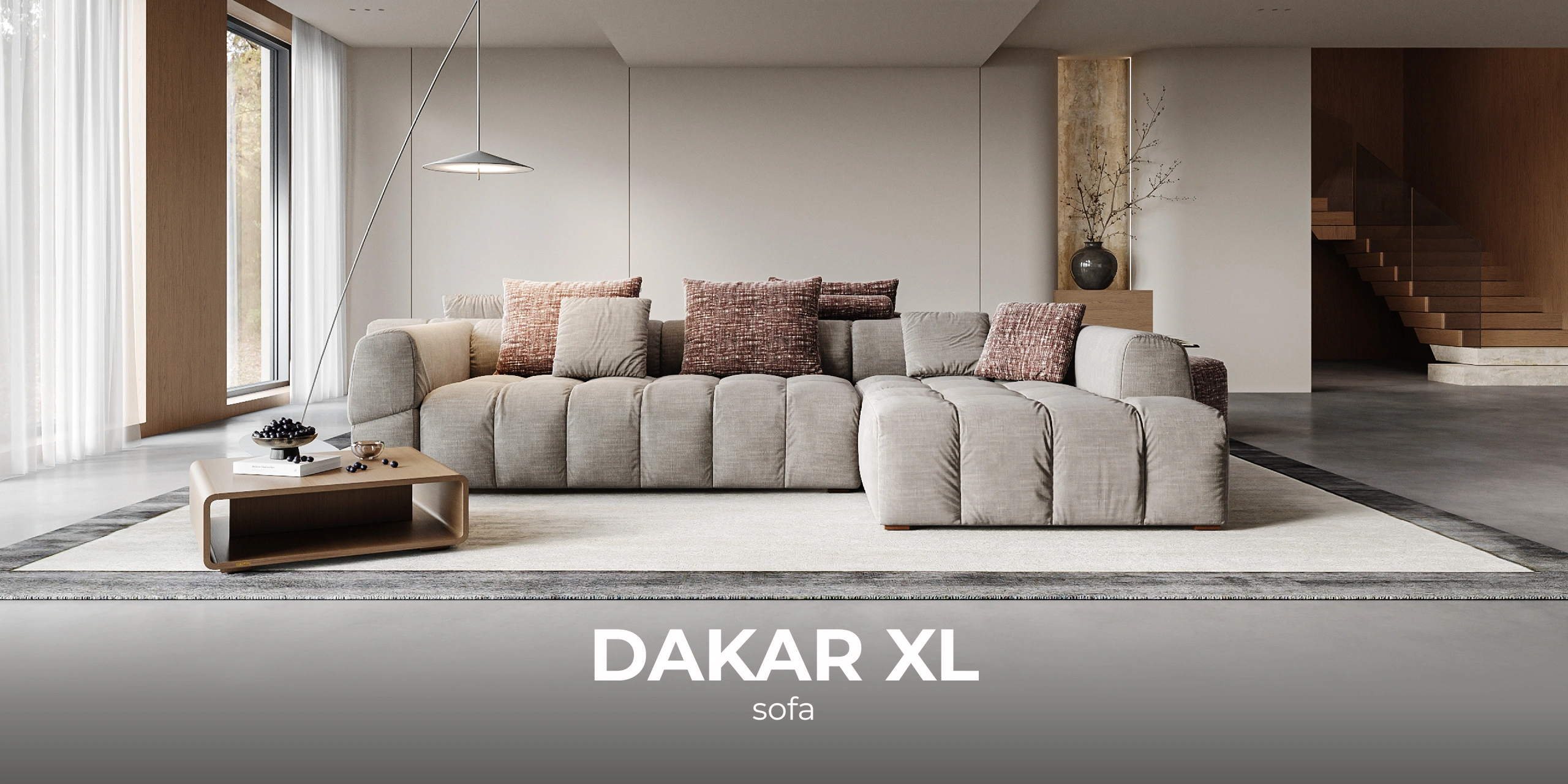 Dakar XL modulinio kampo baneris su plačiomis sėdimosiomis dalimis ir miegamuoju moduliu.