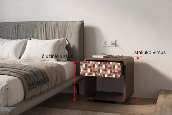 Kokio aukščio naktinį staliuką rinktis prie lovos?